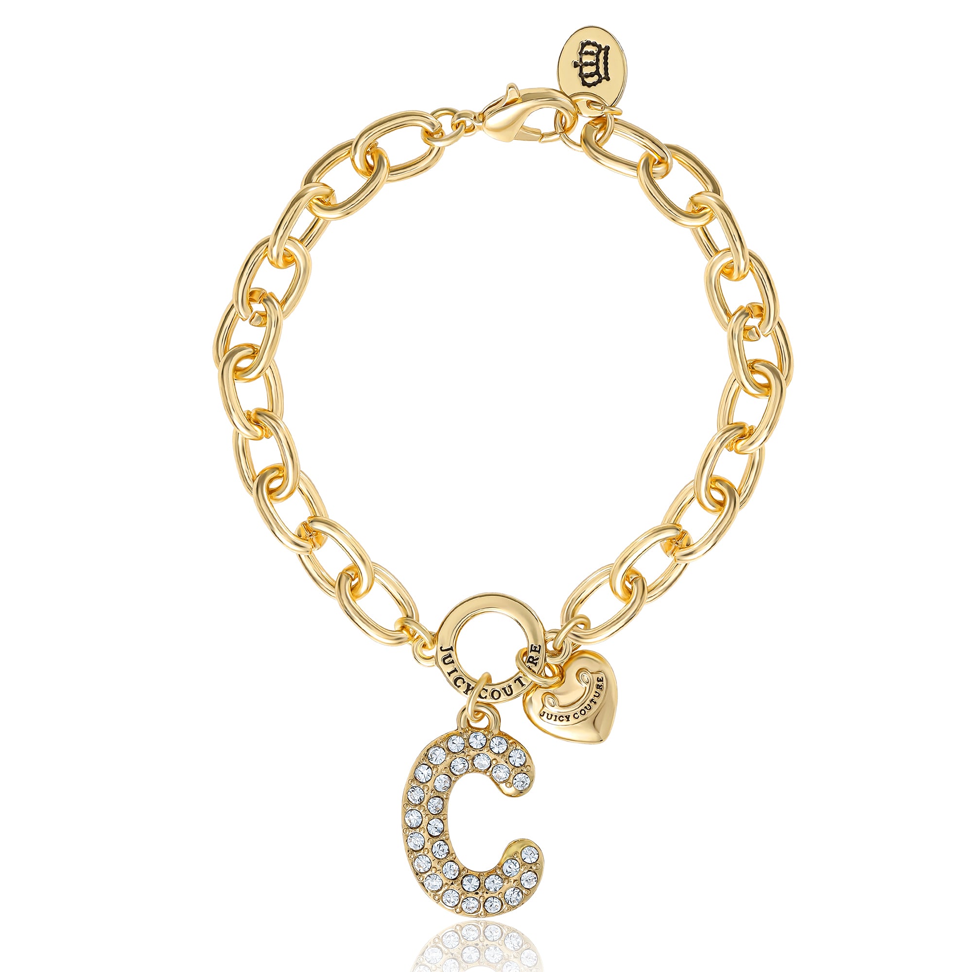 Pavé Initial Charm Bracelet. Letter C