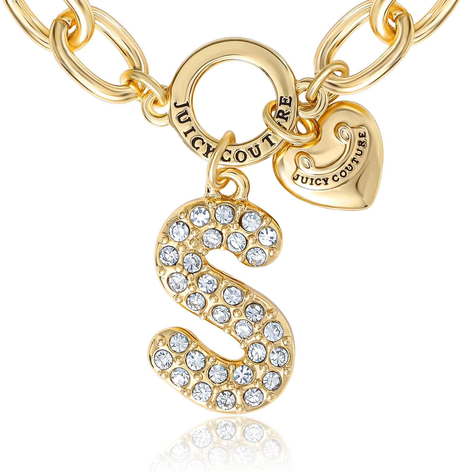 Pavé Initial Charm Bracelet. Letter S - Image 3
