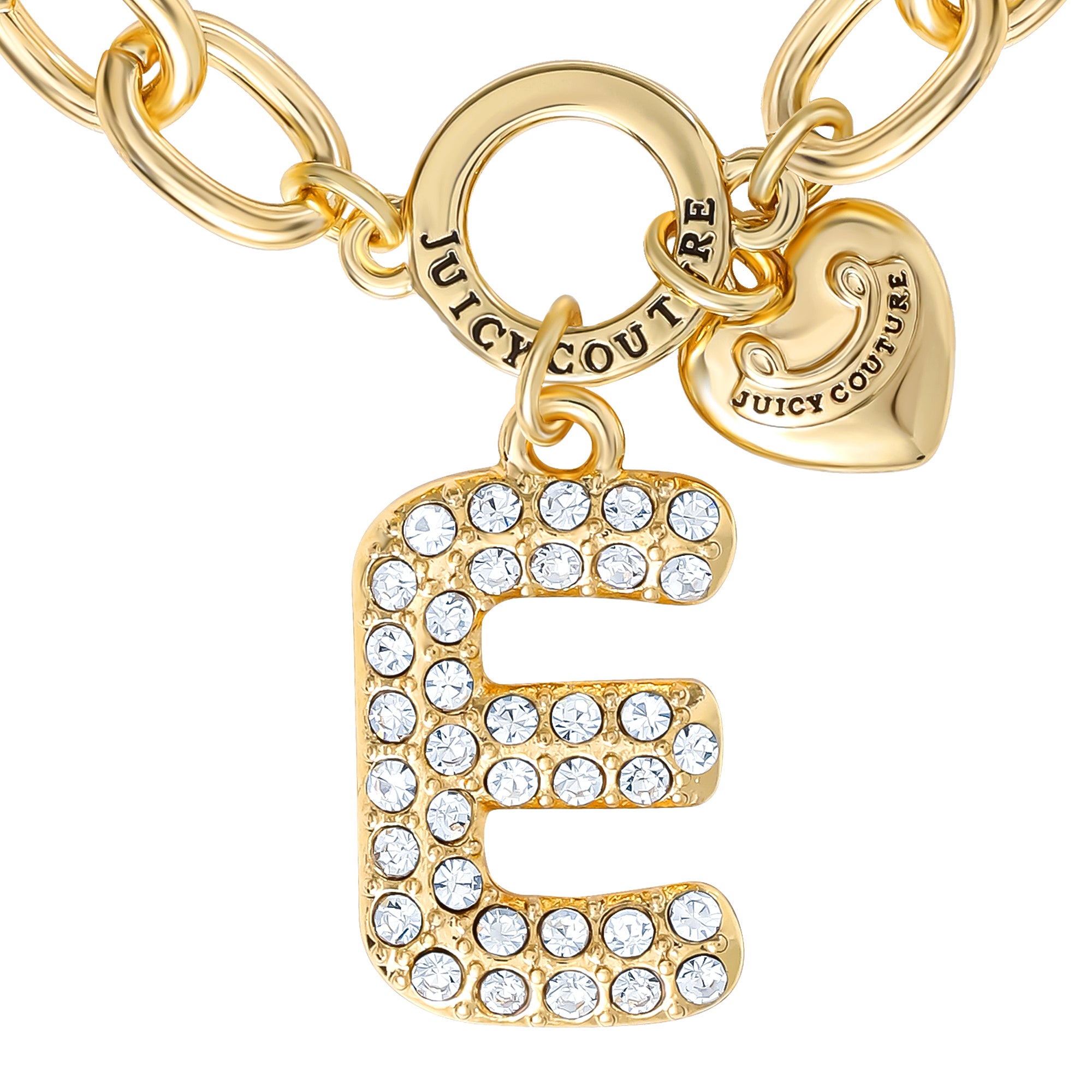 Pavé Initial Charm Bracelet. Letter E - Image 3