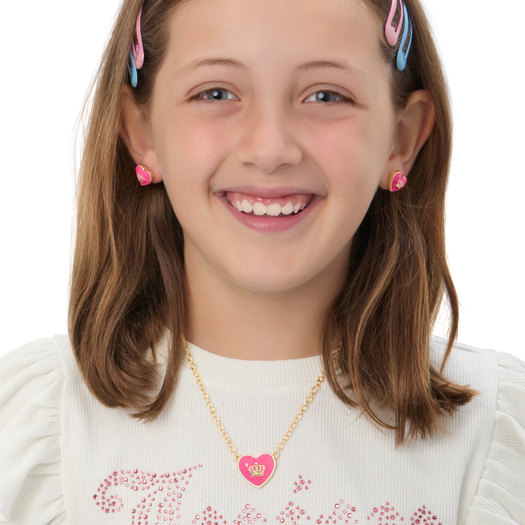 Kids Crown Logo Heart Pendant Necklace - Image 2
