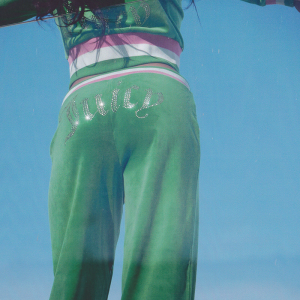 Heritage Stripe Bling Velour Track Pants