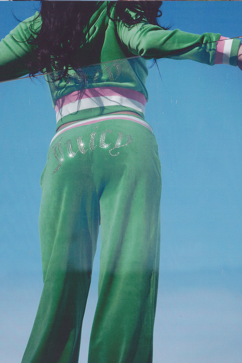 Heritage Stripe Bling Velour Track Pants