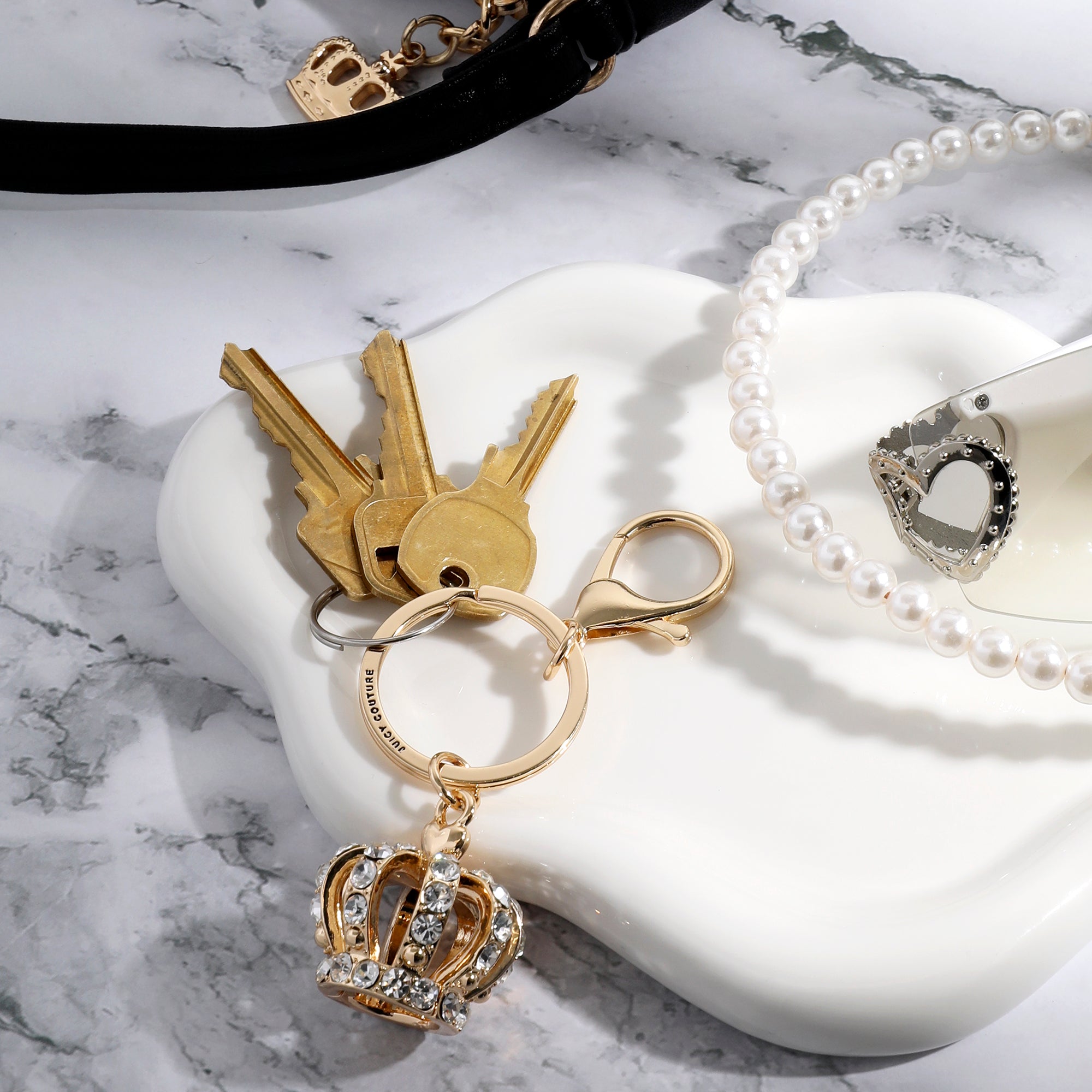 Crown Charm Rhinestone Keychain Bag Charm - Image 2