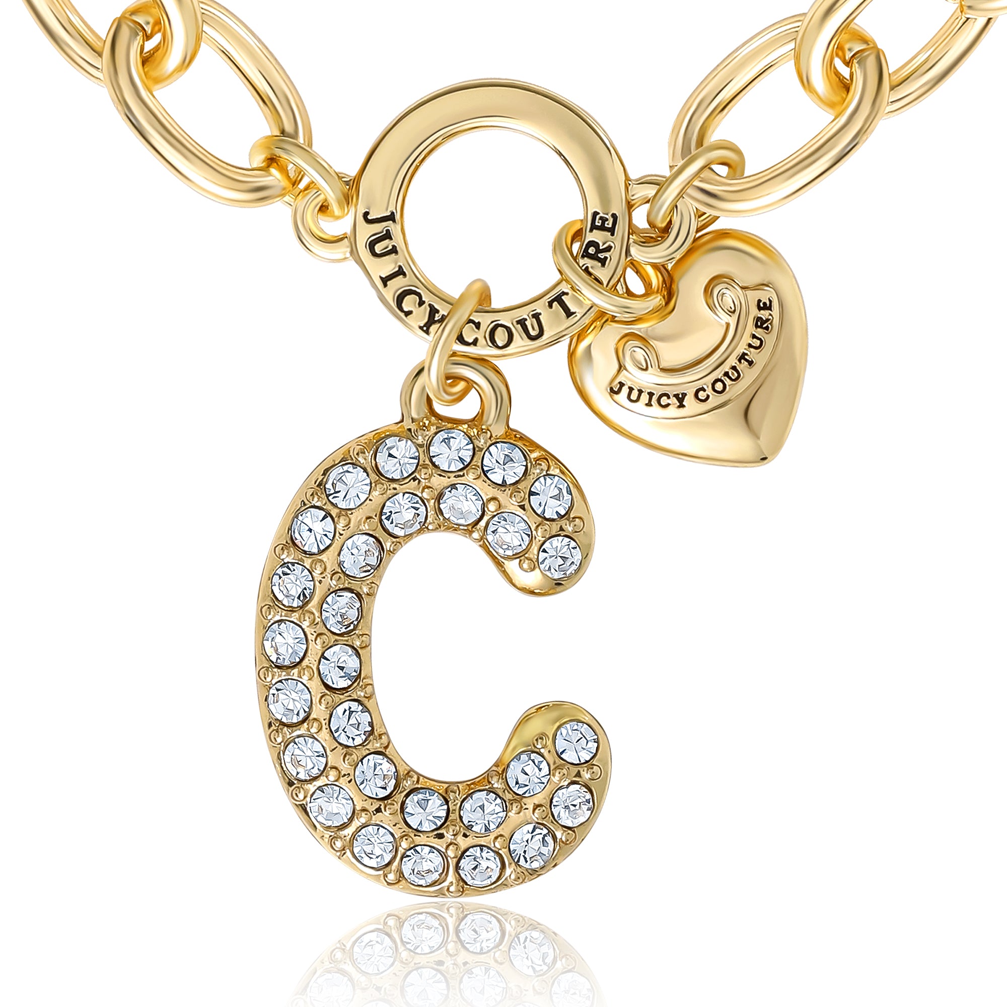Pavé Initial Charm Bracelet. Letter C - Image 2