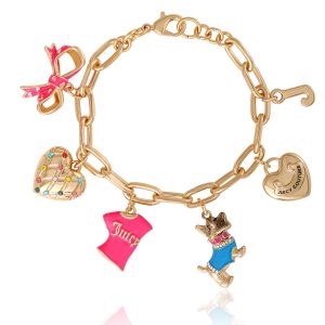 Pink and Gold Charm Bracelet