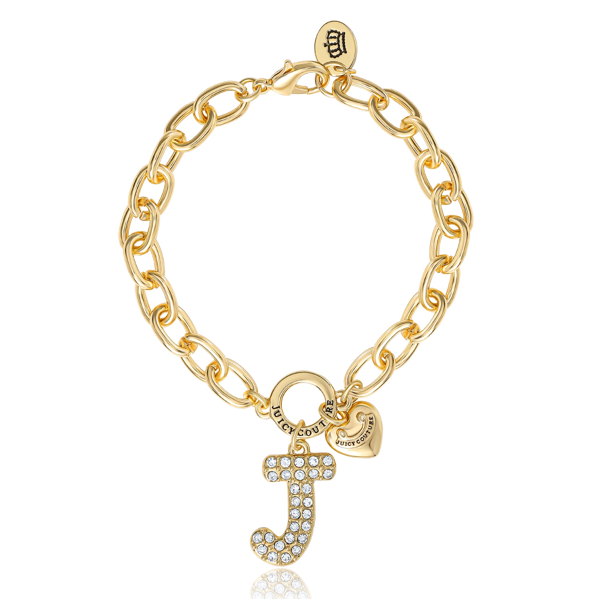 Pavé Initial Charm Bracelet. Letter J