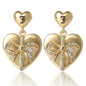 Quilted Double?Heart Drop Earrings