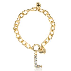 Pavé Initial Charm Bracelet. Letter L