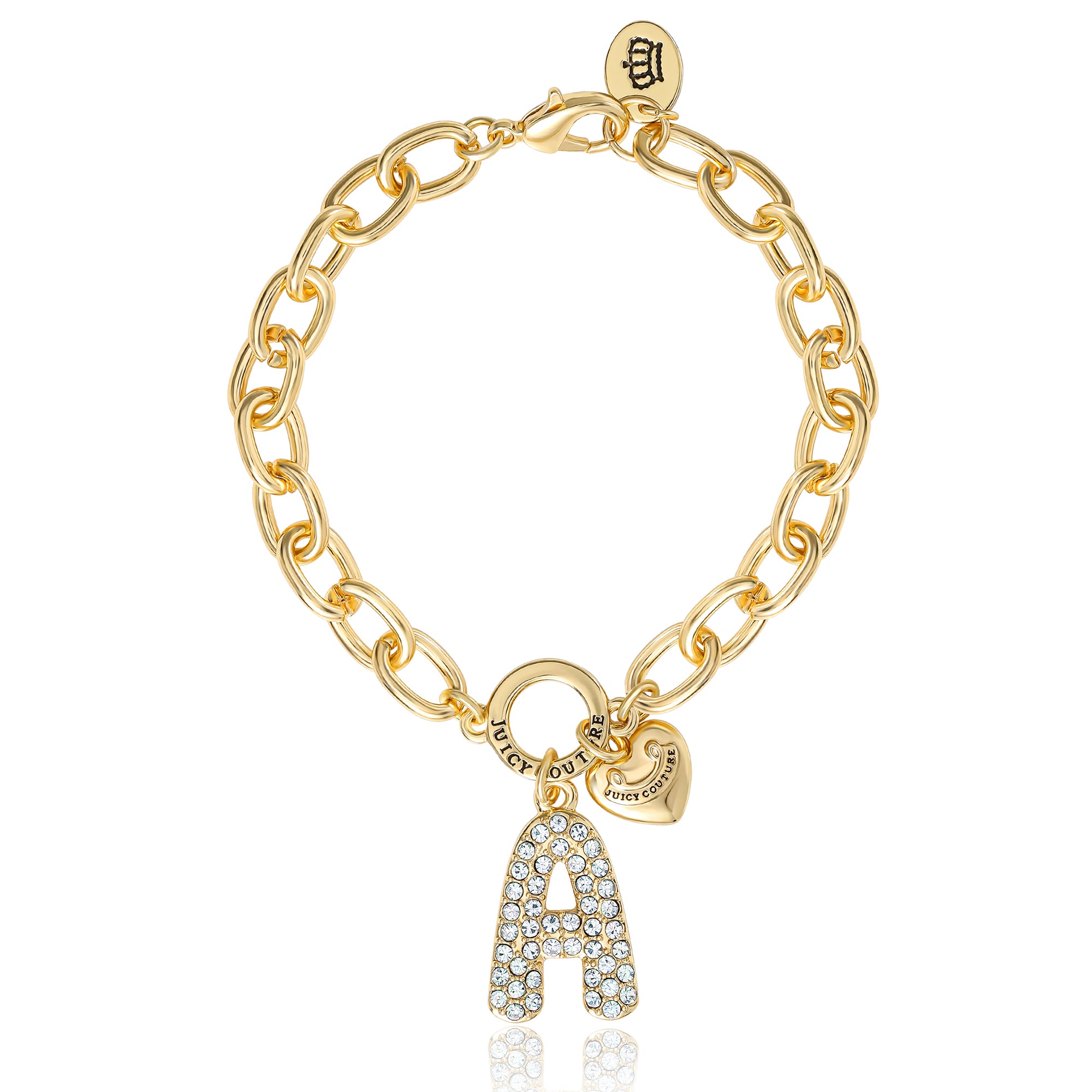 Pavé Initial Charm Bracelet. Letter A