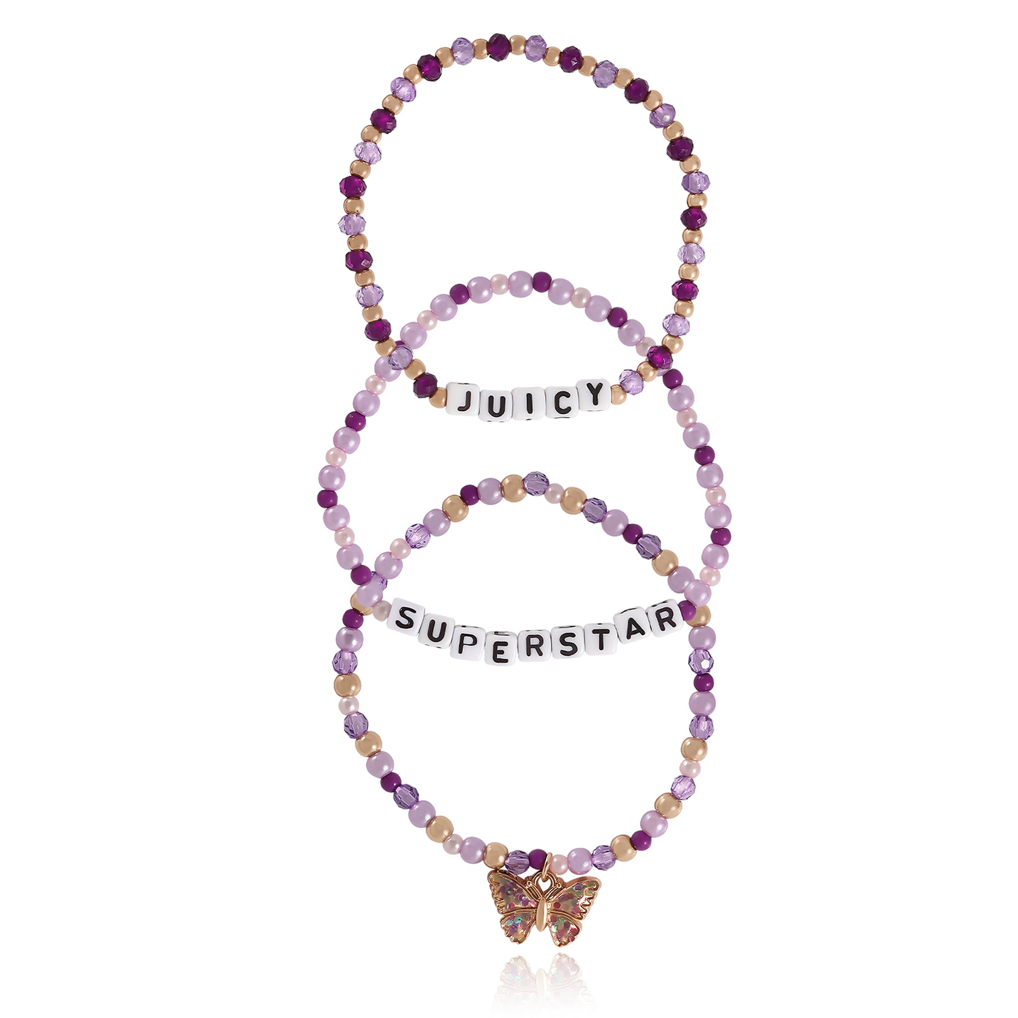 Kids Choose Juicy Superstar 3 Piece Stretch Beaded Bracelet Set - Image 4